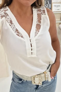 Hermie Lace Blouse | Ivory*EXQUISSS Outlet