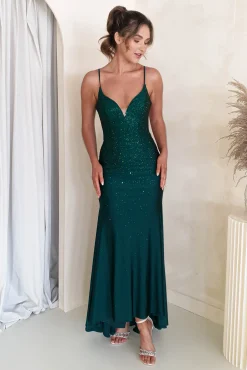 Jennifer Diamante Bodycon Gown | Dark Green*Factory Clearance