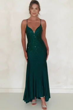 Jennifer Diamante Bodycon Gown | Dark Green*Factory Clearance