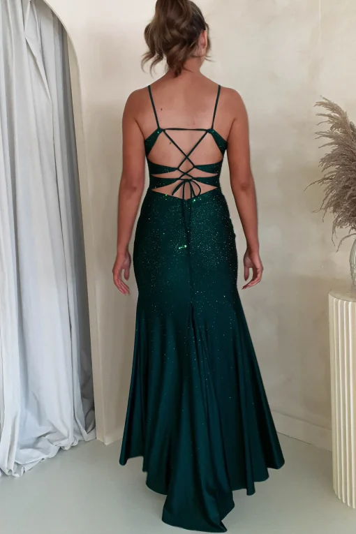 Jennifer Diamante Bodycon Gown | Dark Green*Factory Clearance