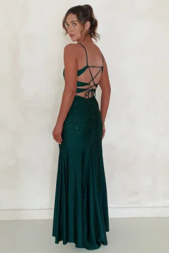 Jennifer Diamante Bodycon Gown | Dark Green*Factory Clearance