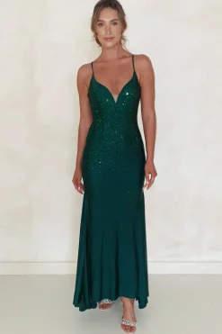 Jennifer Diamante Bodycon Gown | Dark Green*Factory Clearance