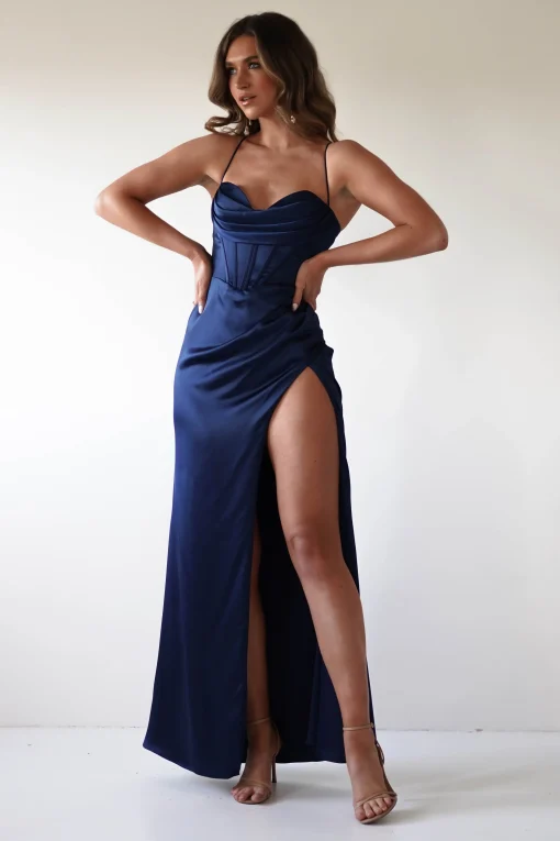 Julianne Corset Satin Gown | Navy*Cinderella Best