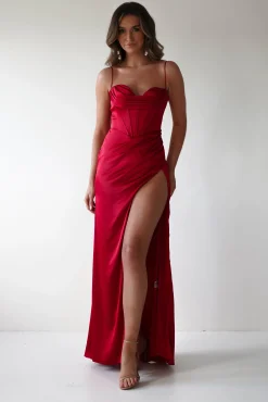 Julianne Corset Satin Gown | Red*Cinderella Sale