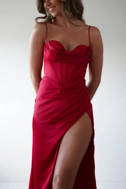 Julianne Corset Satin Gown | Red*Cinderella Sale