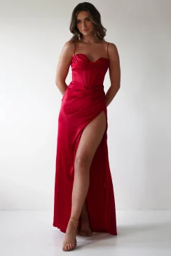 Julianne Corset Satin Gown | Red*Cinderella Sale