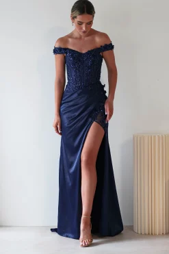 Khacy Embellished Gown | Navy*Cinderella Discount