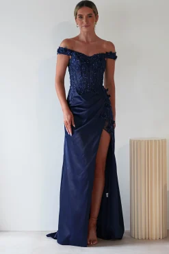 Khacy Embellished Gown | Navy*Cinderella Discount