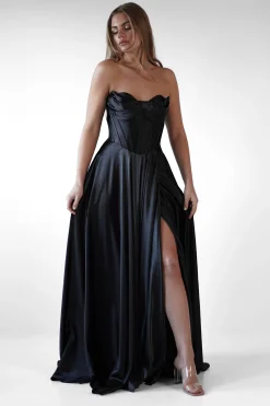 Kristi Strapless A Line Gown | Black*Cinderella Online
