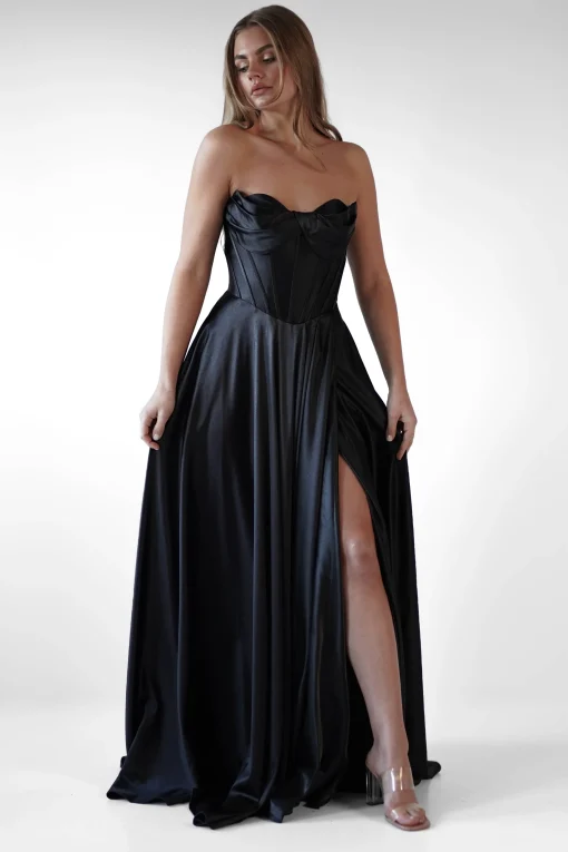 Kristi Strapless A Line Gown | Black*Cinderella Online