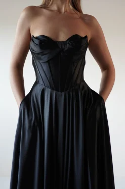 Kristi Strapless A Line Gown | Black*Cinderella Online
