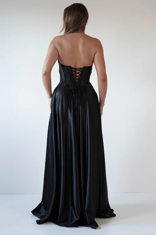 Kristi Strapless A Line Gown | Black*Cinderella Online