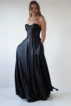 Kristi Strapless A Line Gown | Black*Cinderella Online