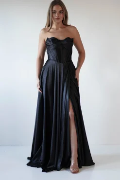 Kristi Strapless A Line Gown | Black*Cinderella Online