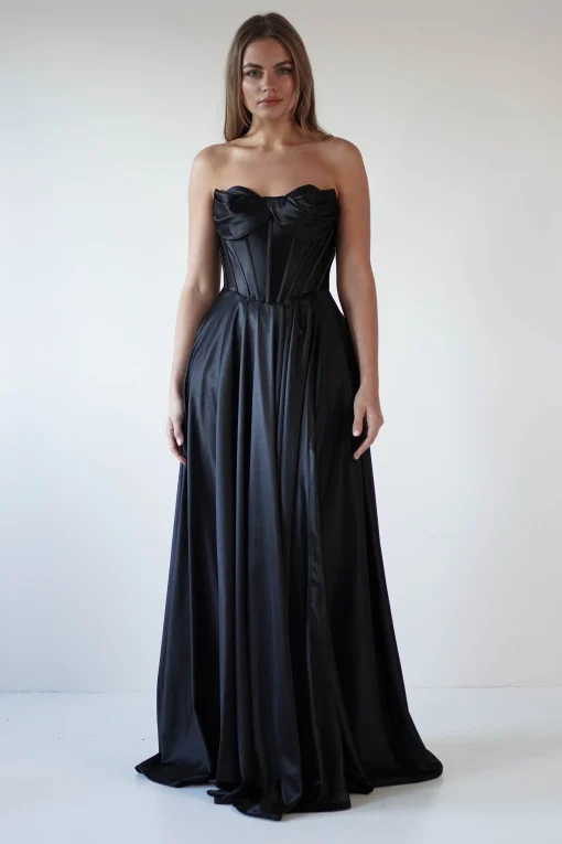 Kristi Strapless A Line Gown | Black*Cinderella Online