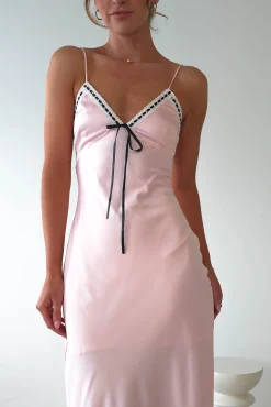 Lottie Soft Satin Slip Maxi Dress | Rose Pink*SASHA Hot