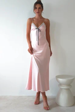Lottie Soft Satin Slip Maxi Dress | Rose Pink*SASHA Hot