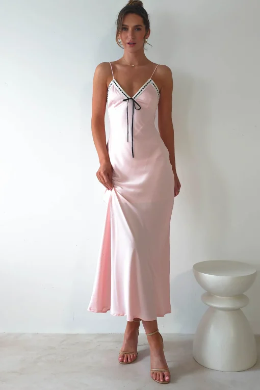 Lottie Soft Satin Slip Maxi Dress | Rose Pink*SASHA Hot