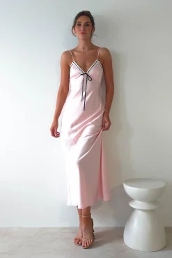 Lottie Soft Satin Slip Maxi Dress | Rose Pink*SASHA Hot
