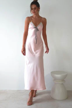Lottie Soft Satin Slip Maxi Dress | Rose Pink*SASHA Hot
