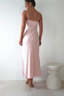 Lottie Soft Satin Slip Maxi Dress | Rose Pink*SASHA Hot