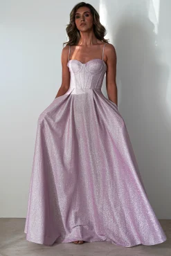 Luna Glitter Corset Aline Gown | Pink*Cinderella Outlet
