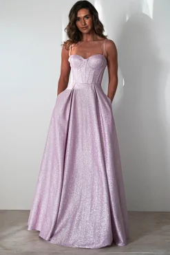 Luna Glitter Corset Aline Gown | Pink*Cinderella Outlet