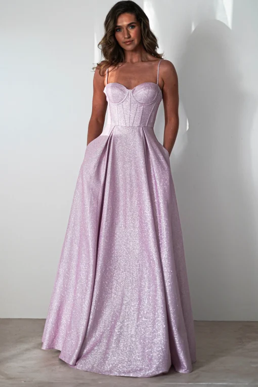 Luna Glitter Corset Aline Gown | Pink*Cinderella Outlet