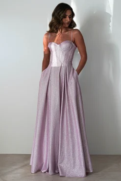 Luna Glitter Corset Aline Gown | Pink*Cinderella Outlet
