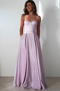Luna Glitter Corset Aline Gown | Pink*Cinderella Outlet