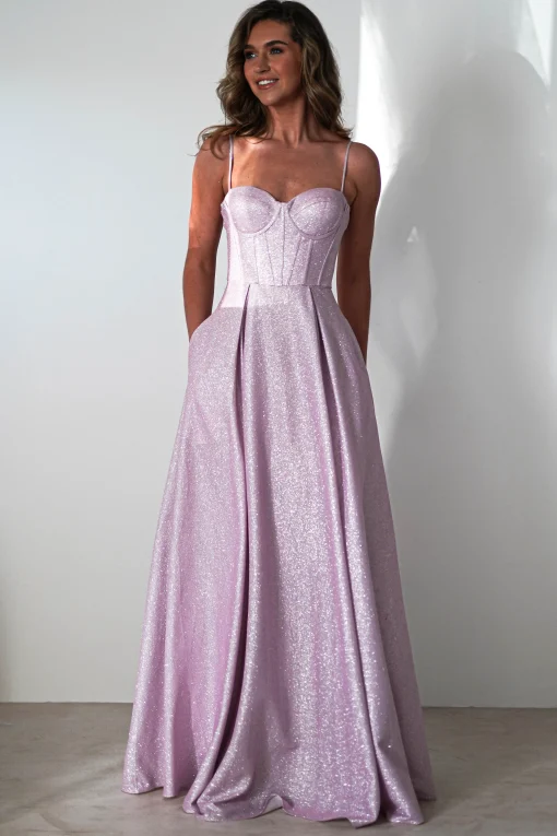 Luna Glitter Corset Aline Gown | Pink*Cinderella Outlet