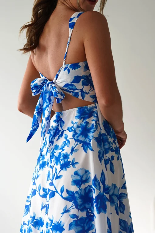 Maisie Floral Skater Maxi Dress | Blue*SASHA Sale