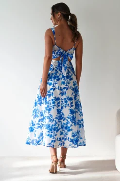 Maisie Floral Skater Maxi Dress | Blue*SASHA Sale