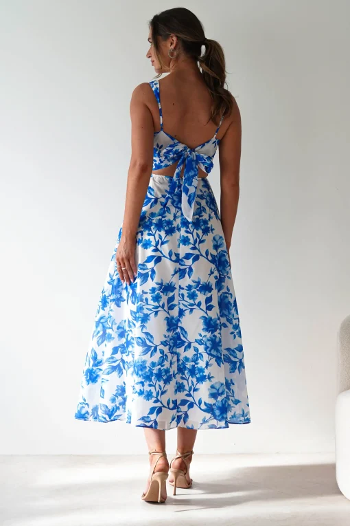 Maisie Floral Skater Maxi Dress | Blue*SASHA Sale