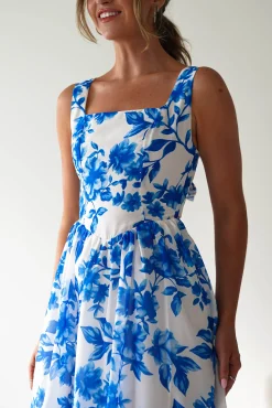 Maisie Floral Skater Maxi Dress | Blue*SASHA Sale