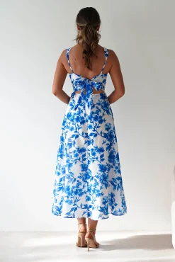 Maisie Floral Skater Maxi Dress | Blue*SASHA Sale