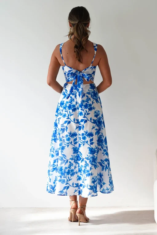 Maisie Floral Skater Maxi Dress | Blue*SASHA Sale