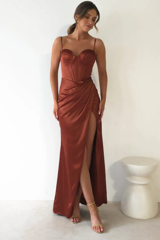 Maja Satin Corset Gown | Rust*cinderella New