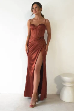 Maja Satin Corset Gown | Rust*cinderella New