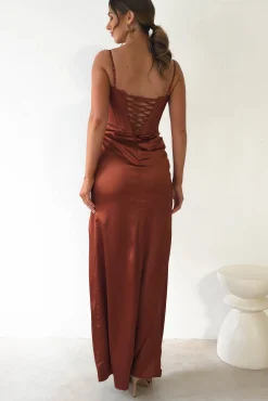 Maja Satin Corset Gown | Rust*cinderella New