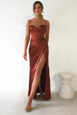 Maja Satin Corset Gown | Rust*cinderella New
