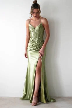 Meaghan Bodycon Gown | Lime Green*PINK BOOM Clearance