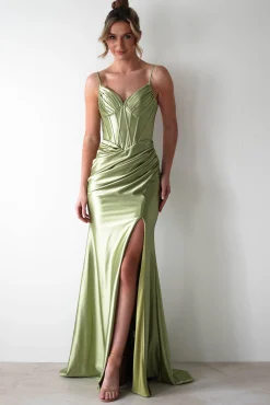 Meaghan Bodycon Gown | Lime Green*PINK BOOM Clearance