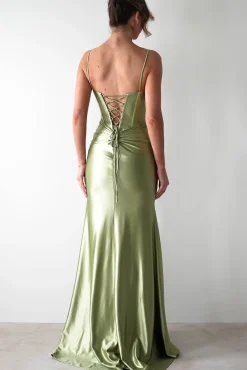 Meaghan Bodycon Gown | Lime Green*PINK BOOM Clearance