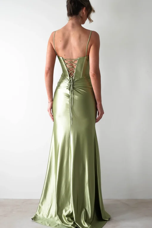 Meaghan Bodycon Gown | Lime Green*PINK BOOM Clearance