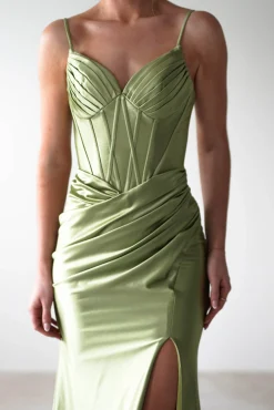 Meaghan Bodycon Gown | Lime Green*PINK BOOM Clearance