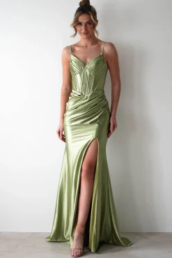 Meaghan Bodycon Gown | Lime Green*PINK BOOM Clearance