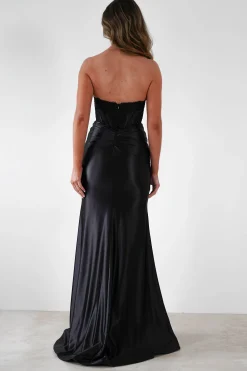 Misha Strapless Lace Detail Gown | Black*Cinderella Hot