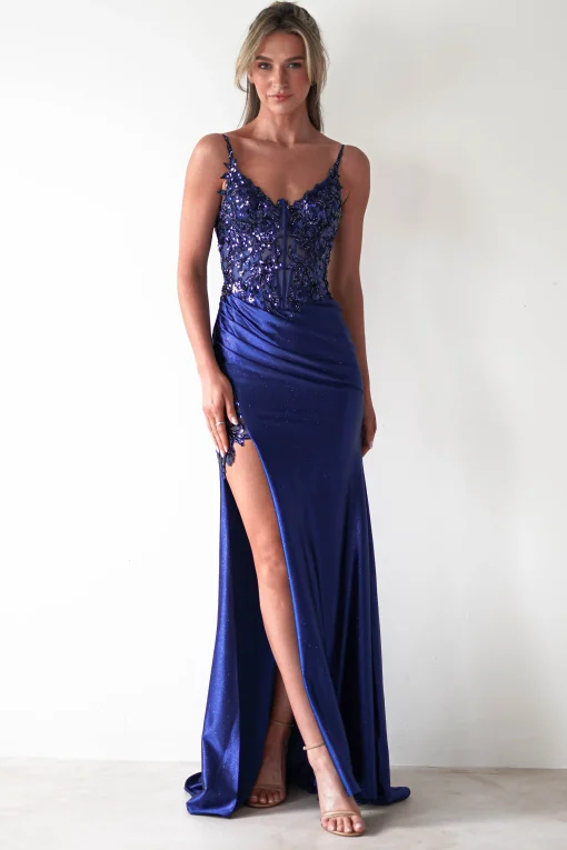 Regina Embellished Bodice Gown | Midnight Blue*Cinderella Discount