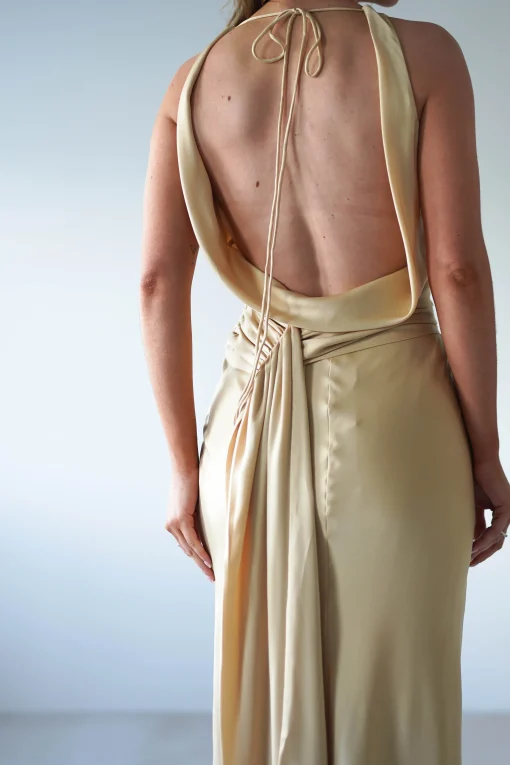 River Backless Maxi Dress | Sand*KAARLO Fashion